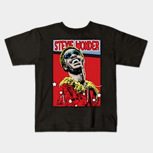 Stevie Wonder Comic Style Art Kids T-Shirt